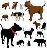 Dog illustrations and silhouettes