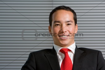 Happy smiling asian business man