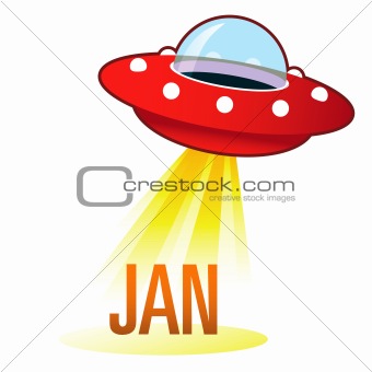 January Month Under Flying Saucer