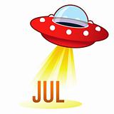 July Month Under Flying Saucer