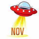 November Month Under Flying Saucer