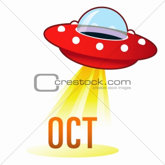 October Month Under Flying Saucer
