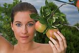 Young attractive Woman with apple