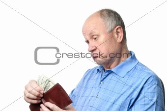 senior man with wallet