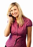 Happy Woman talking on a mobile Phone