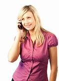 Blonde Business woman talking on phone