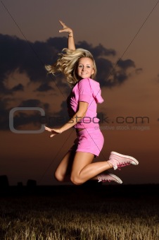 girl outdoor jumping