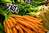 Carrots and Green Onions at Market