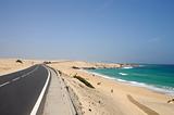 Coastal road on the Canary Island Fuerteventura, Spain