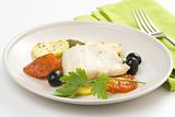 fillet of cod baked tomatoes zucchini black olives