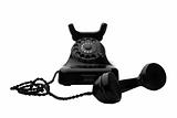 black rotary telephone