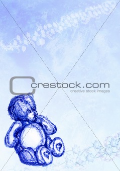 Background with a  teddy