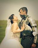 love meeting / Princess Bride and her knight / retro style toned