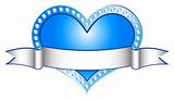 Heart Blue with white line (vector)