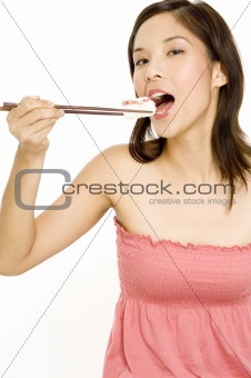 Girl Eating Sushi