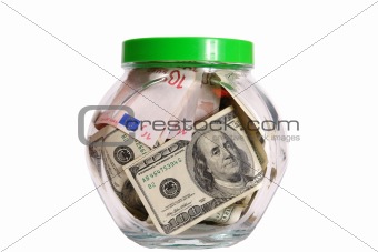 money jar(clipping path included)