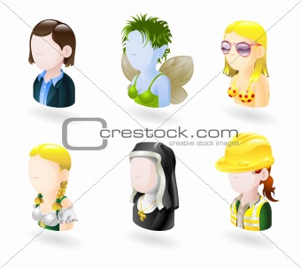 avatar people internet icon set