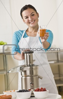 Woman Holding Juice