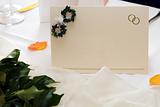 Empty place card at wedding