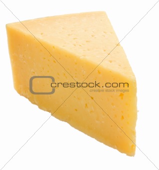 Hard cheese isolated on white