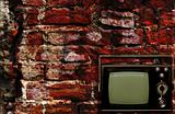 Old tv with grunge background