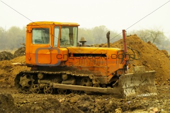 Dirty bulldozer