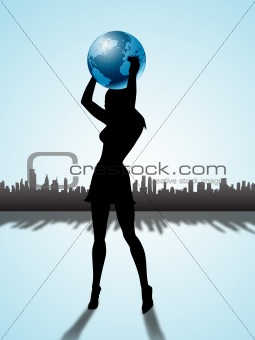 girl with globe