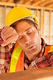 Tired Construction Worker