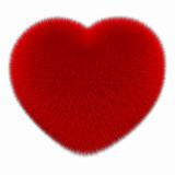Red fur heart 3d