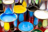 Cans and paint on the colourful