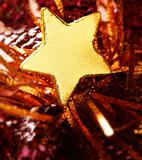 Christmas golden decoration with gold star