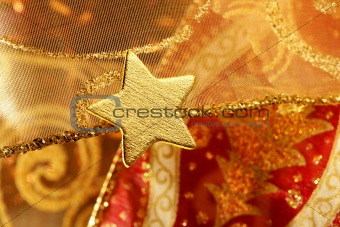Christmas golden decoration with gold star