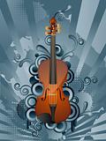 Abstract vector retro background with the violin.