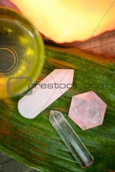 Aromatherapy, stones, oil, relaxing spa therapy