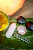 Aromatherapy, stones, oil, relaxing spa therapy