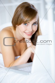 Teenage Girl on Bed