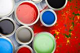 Paint cans and color image