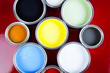 Colorful cans & paints