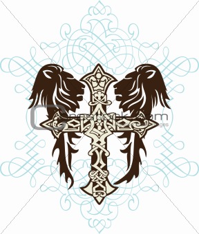 cross heraldic crest lion