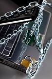Laptop with chains
