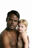 Multi ethnic family african father caucasian daughter