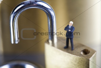 Pedlock security and business man
