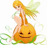 Halloween pumpkin fairy