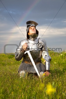weary knight, after the battle /  rain and rainbow