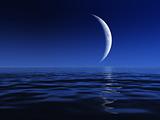 Night Moon Over Water