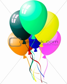 colourful balloons with glare