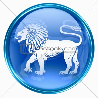 Lion zodiac icon, isolated on white background.