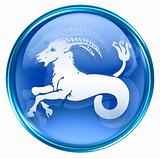 Capricorn zodiac icon, isolated on white background.