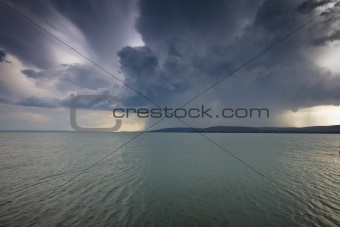 storm over the lake Balaton