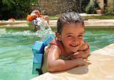 little girl in swimming pool